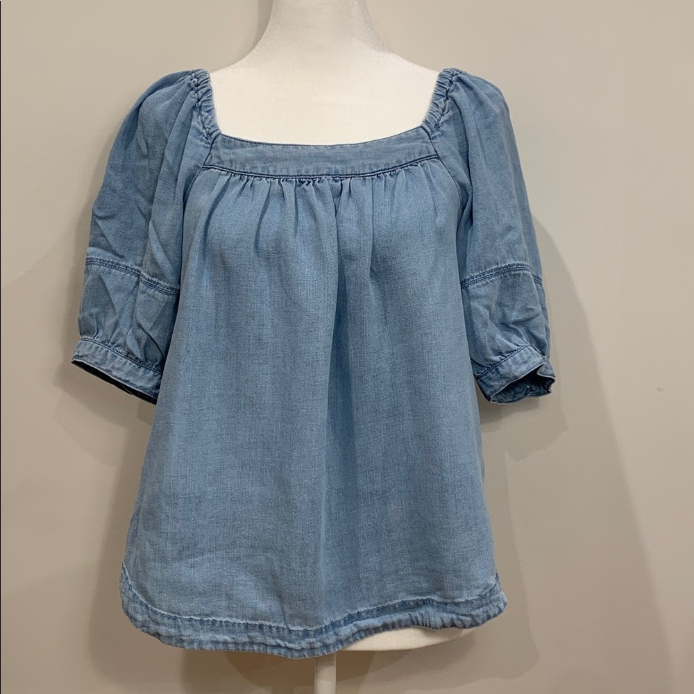 Loft Light blue denim top